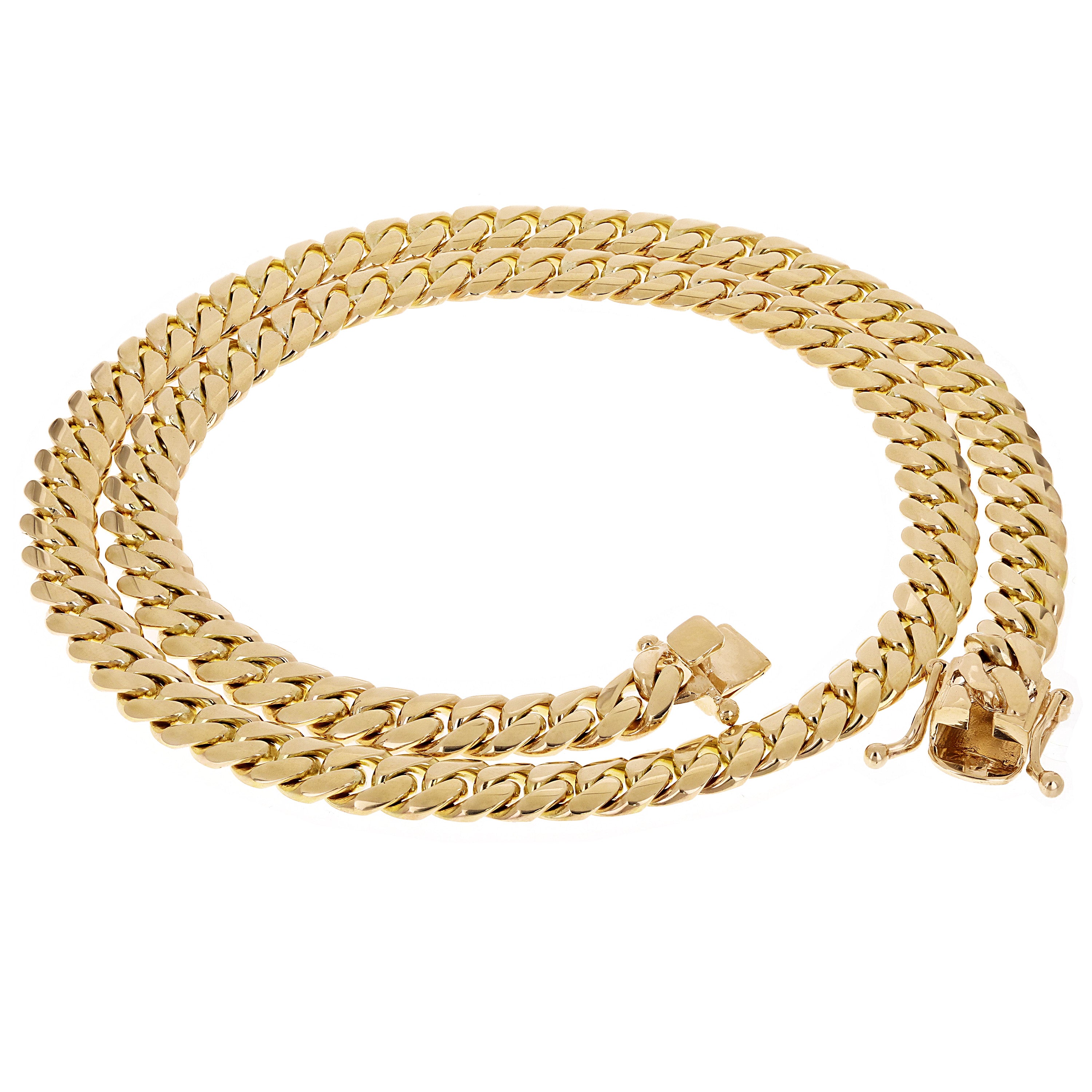 14k Yellow Gold Solid Miami Cuban Chain Necklace 24" 9mm 152 grams