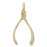 14k Yellow Gold Good Luck Wish Bone Charm Pendant 0.8 gram - Yellow