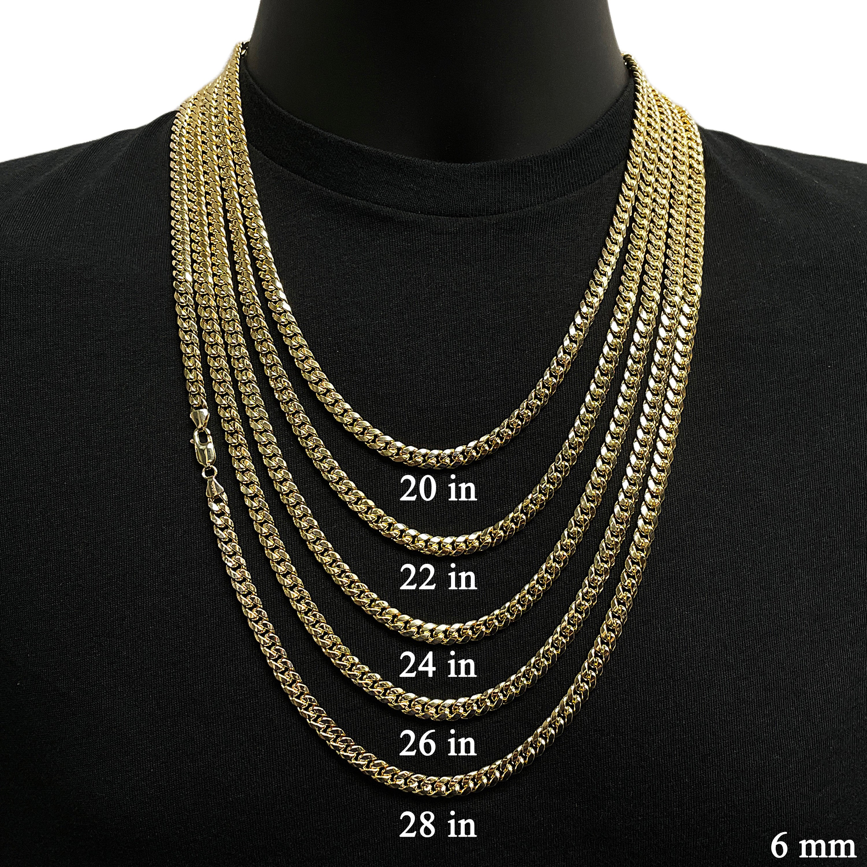Italian 14k Yellow Gold Hollow Miami Cuban Chain Necklace 20" 6mm 20.8 grams - 20" 20.8 grams