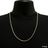 10k Yellow Gold Solid Diamond Cut Rope Chain Necklace 3.5mm 20" - 26"