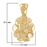 10k Yellow Gold Solid Oval Nugget Charm Pendant 21.6 x 12.5mm 3.3 grams