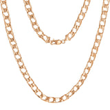 Men's 14k Rose Gold Solid 19" Flat Cuban Link Chain Necklace 6.3mm 29 grams - Rose,19"