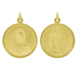 Italian 14k Yellow Gold Reversible Guadalupe & Sacred Heart of Jesus Medal Pendant
