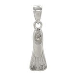 14k White Gold Flipper Scuba Diving Snorkeling Charm Pendant 2.2 grams - White