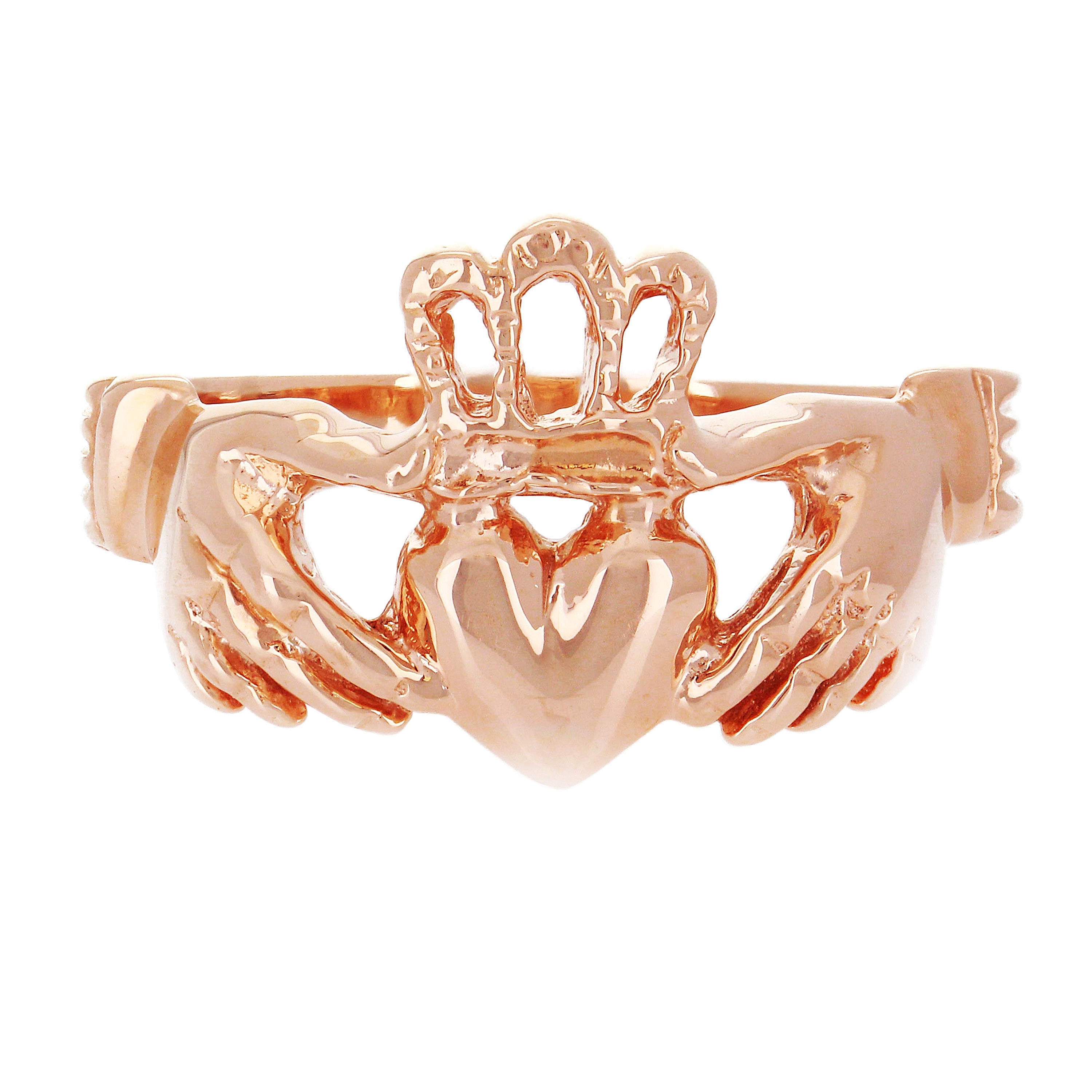 14k Yellow White or Rose Gold Love Friendship Claddagh Irish Ring Sizes 5-9