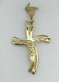 14k Yellow Gold Jesus Christ Crucifix Cross Religious Charm Pendant 3.9 grams