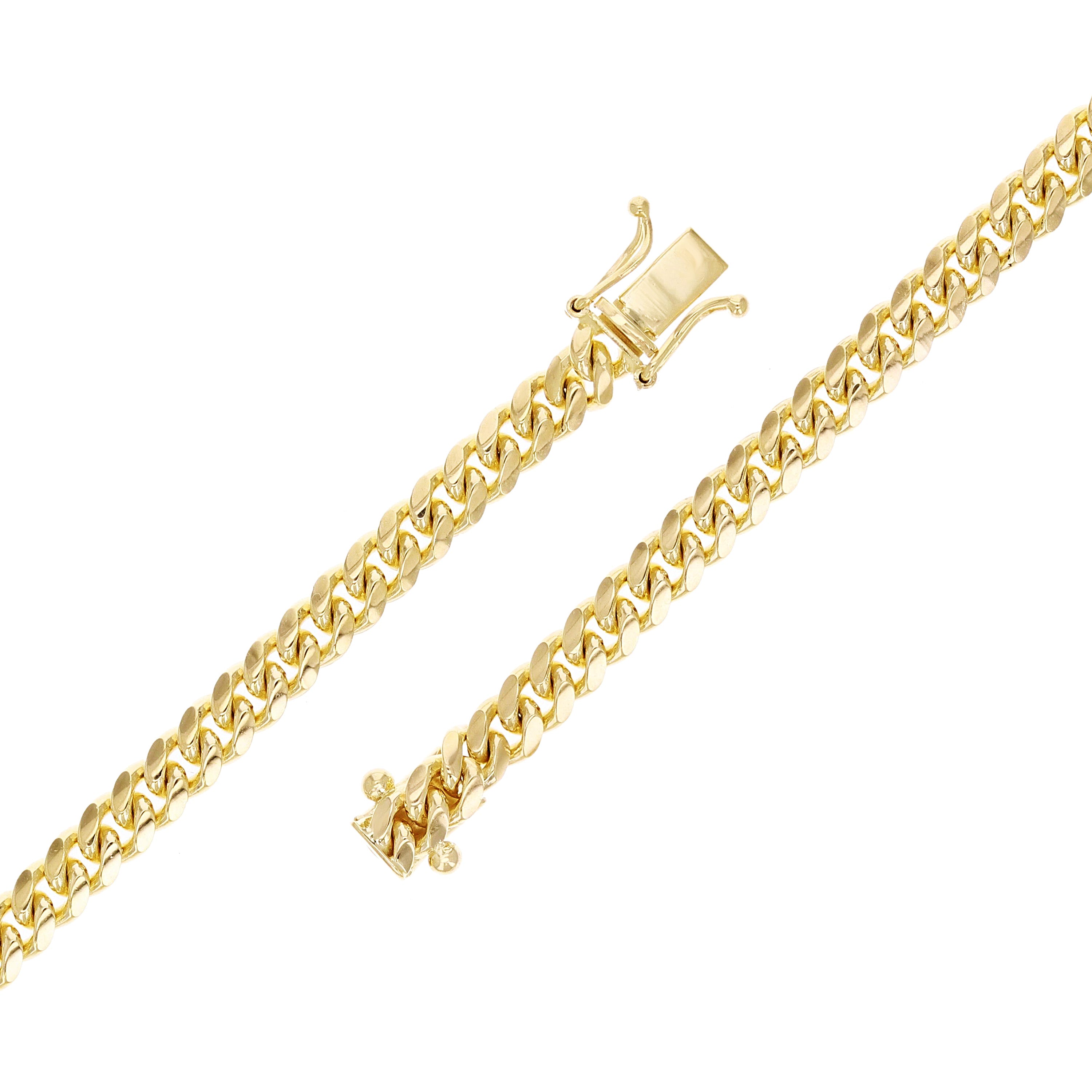 Italian 14k Yellow Gold Solid Miami Cuban Chain Bracelet 8.5" 5mm 19.2 grams - 8.5" 19.2 grams