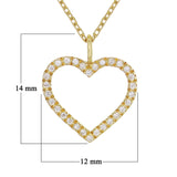14k Yellow Gold 0.10ctw Natural Diamond Heart Charm Pendant Necklace 18" - Yellow