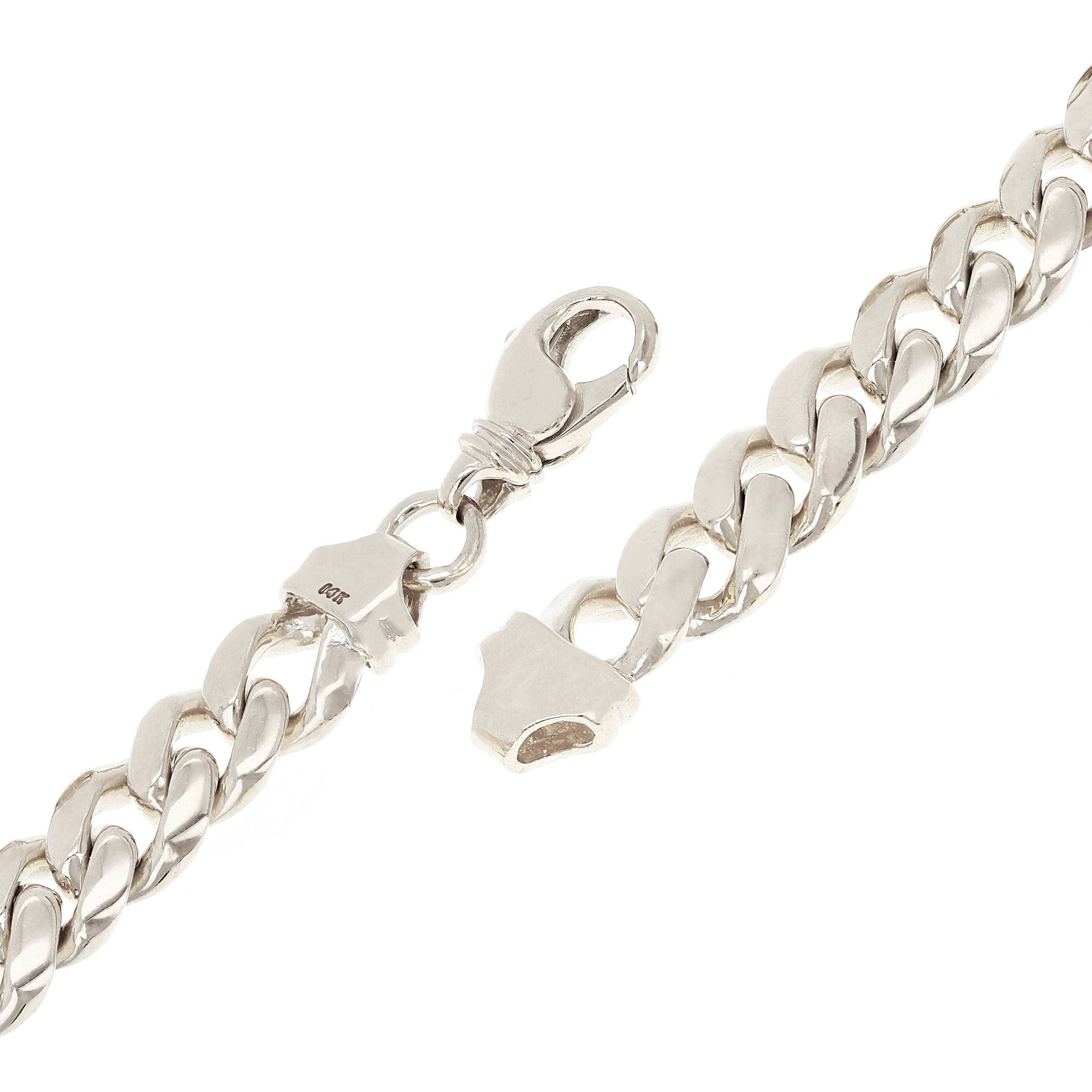 14k White Gold Solid Heavy Miami Cuban Chain Link Bracelet 8" 10 mm 52.8 grams with Lobster Clasp - White,8"