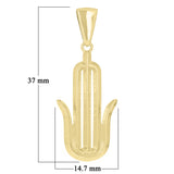 14k Yellow Gold Hamsa Charm Pendant 1.5" 3.7 grams