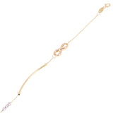 Italian 14k Tri Color Gold Infinity Charm Bar Link Bracelet 7.25" 1.7 grams
