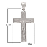 14k White Gold Jesus Christ Crucifix Cross Religious Charm Pendant 1.18" 2 grams - White