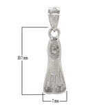 14k White Gold Flipper Scuba Diving Snorkeling Charm Pendant 2.2 grams - White