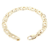 14k Yellow Gold Solid Handmade Fashion Link Chain Bracelet 9" 9mm 31 grams