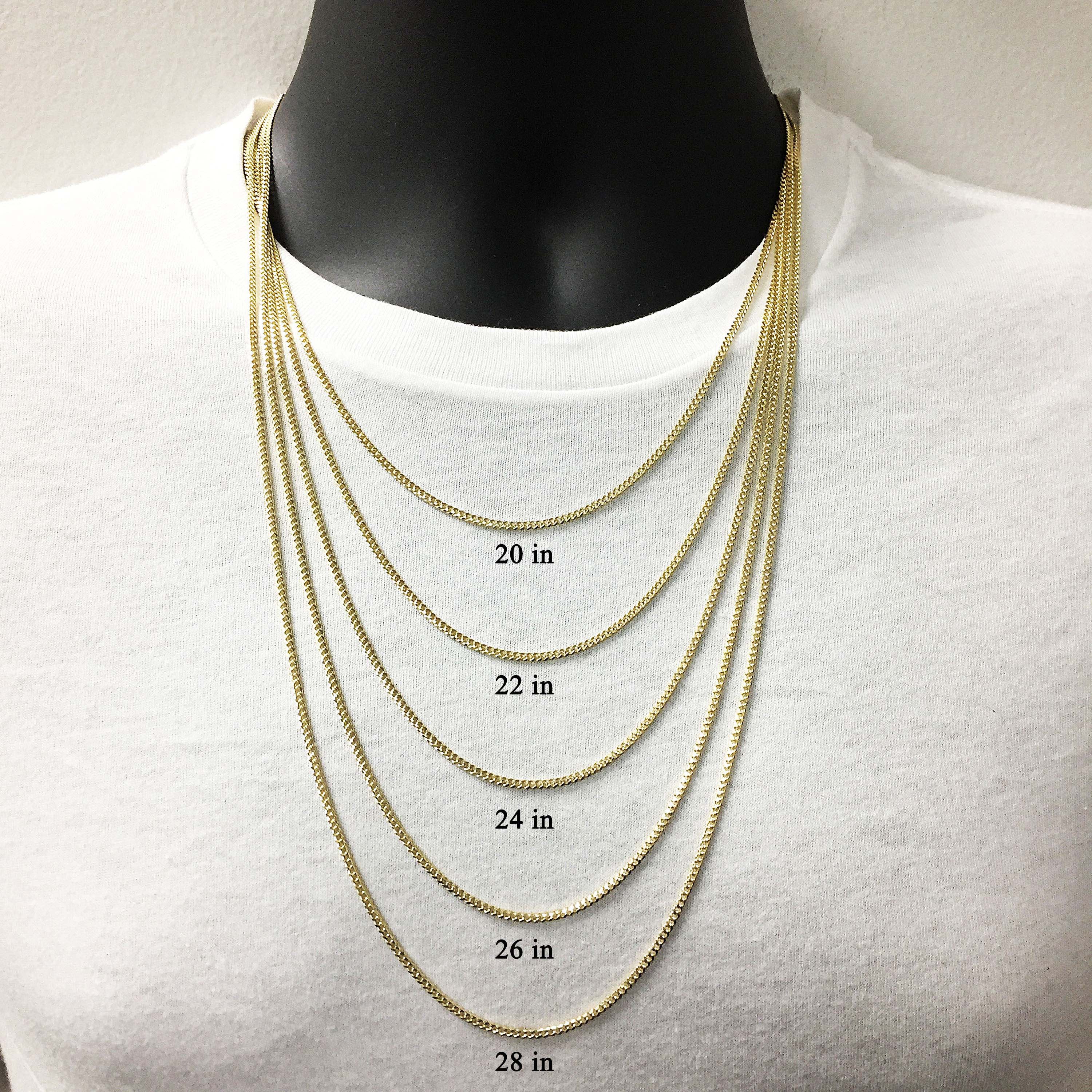 Italian 14k Yellow Gold Miami Cuban Chain Necklace 20"-28" 2mm