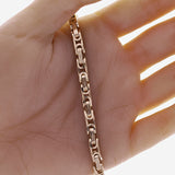Italian 14k Yellow Gold Hollow Byzantine Link Bracelet 8.3" 5.2mm 8.6 grams