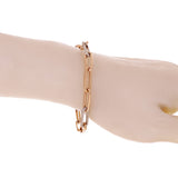 14k Rose Gold 1.43ctw Diamond Paper Clip Chain Bracelet 7.75" 6.5mm 9.9 grams