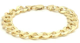 Men's 14k Solid Yellow Gold Flat Cuban Link Chain Bracelet 9.25" 46.3 grams - Yellow,9.25"