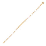 Italian 14k Yellow Gold Figaro ID Kids Bracelet Engravable 5.75" 4mm 2 grams