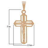 14k Rose Gold Jesus Christ Crucifix Cross Religious Charm Pendant 1.4" 2.6 grams - Rose