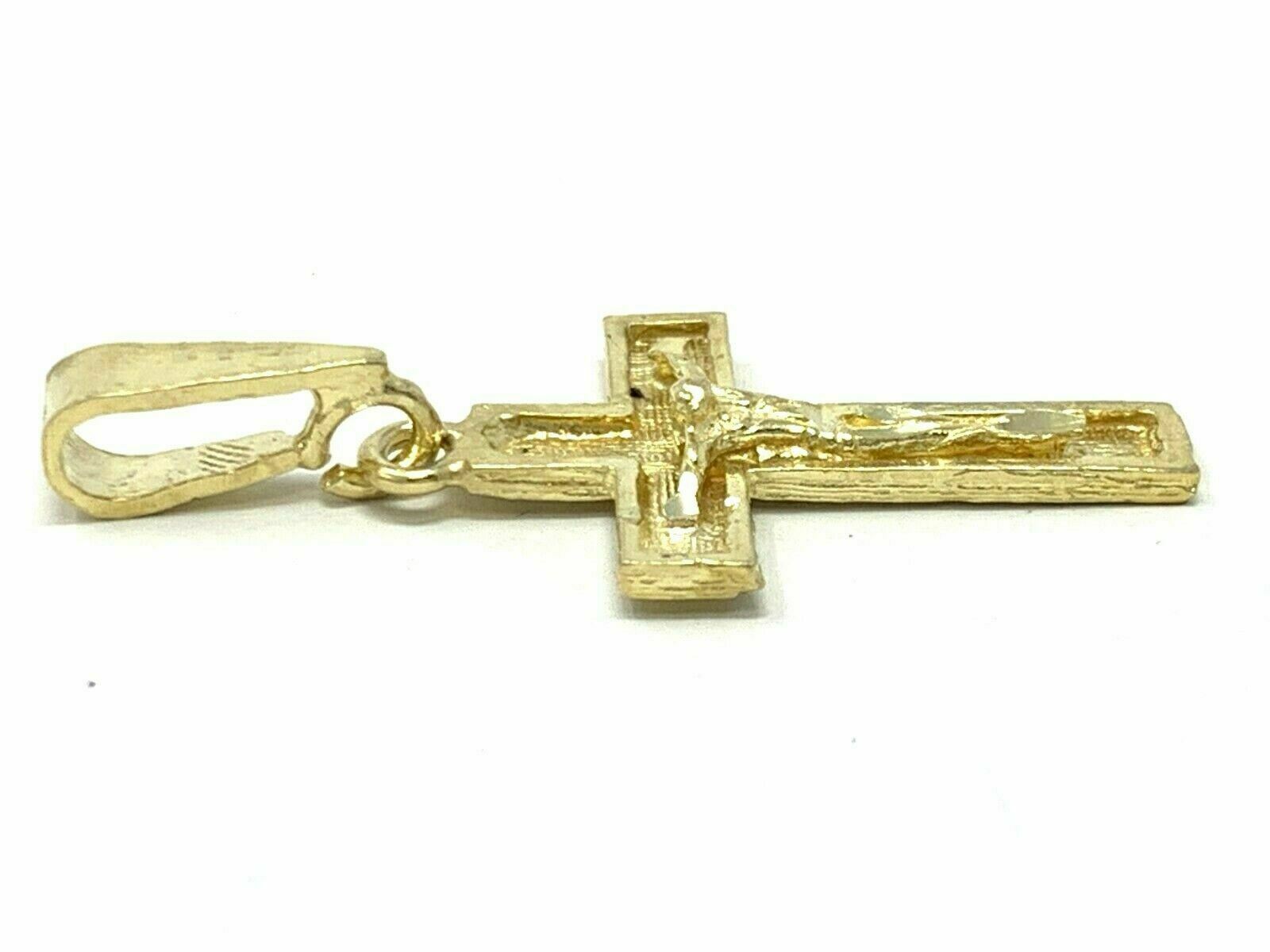 10k Yellow Gold Crucifix Cross Jesus Christ Religious Charm Pendant 1.2 grams