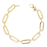 Italian 14k Yellow Gold Paper Clip Link Necklace, Bracelet & Earrings Set 23.4 grams