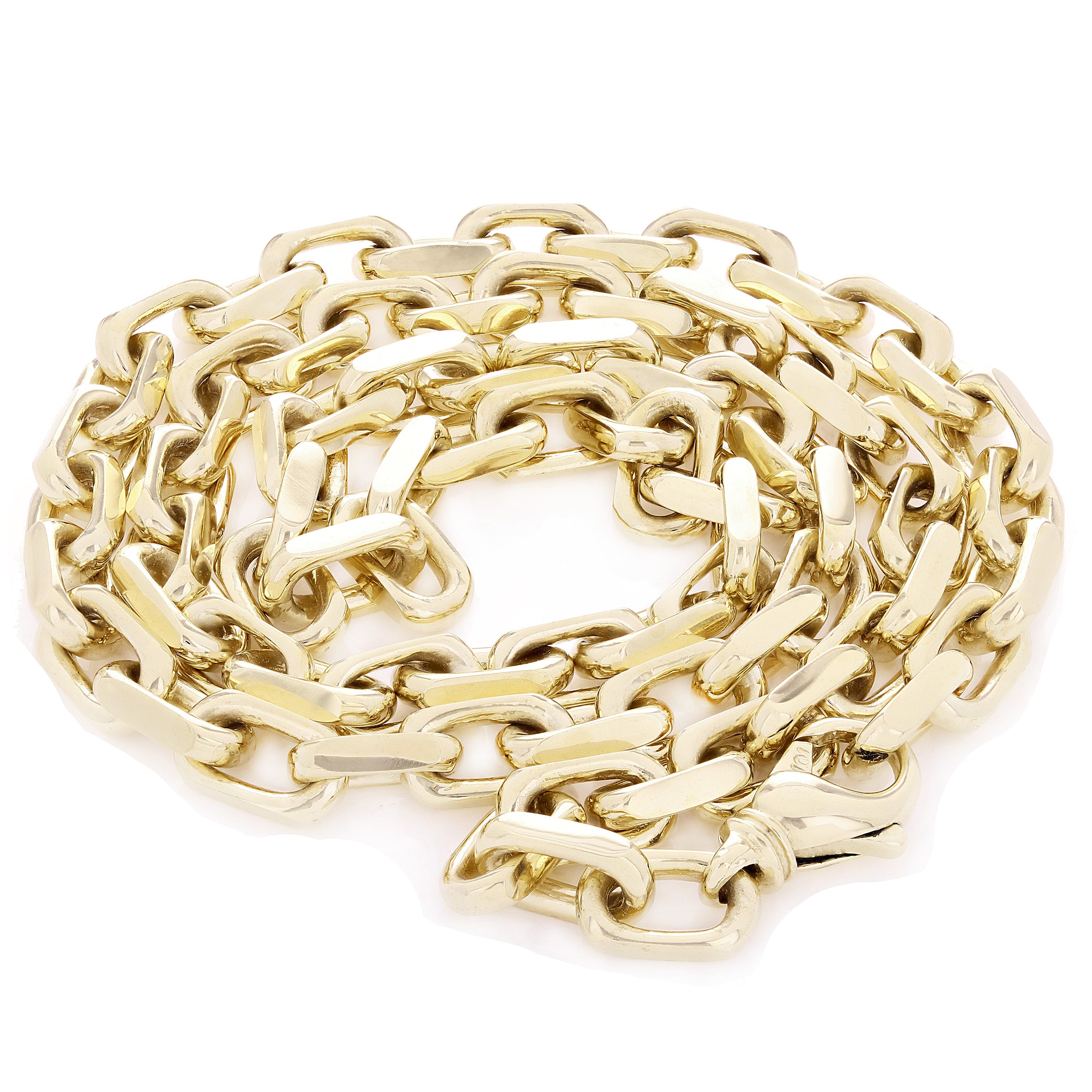 10k Yellow Gold Handmade Fashion Link Necklace 16" 7.94mm - Yellow,16"