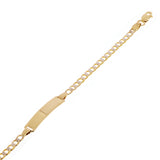Italian 14k Two Tone Gold Engravable Baby Kids Cuban ID Bracelet 6" 5mm 3 grams