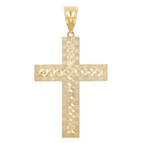 14k Yellow Gold Diamond Cut Cross Pendant 2.5" 10.3 grams