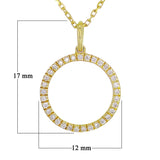 14k Yellow Gold Diamond Eternity Pendant Necklace 18" - Yellow