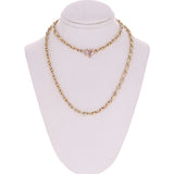 10k Yellow & Rose Gold Solid Handmade Fashion Link Necklace 26" 4mm 30.6 grams - Yellow and Rose,26" 30.6 grams