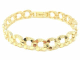 10k Yellow Gold Solid Nugget Horse Shoe Link Bracelet 8.5" 10.5mm 22 grams