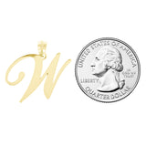 14k Yellow Gold Initial Letter W Alphabet Charm Pendant - Letter W,Yellow