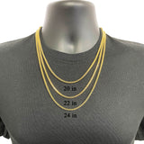 Italian 14k Yellow Gold Solid Diamond Cut Franco Chain Necklace 24" 3.4 mm 36.3 grams - 24"