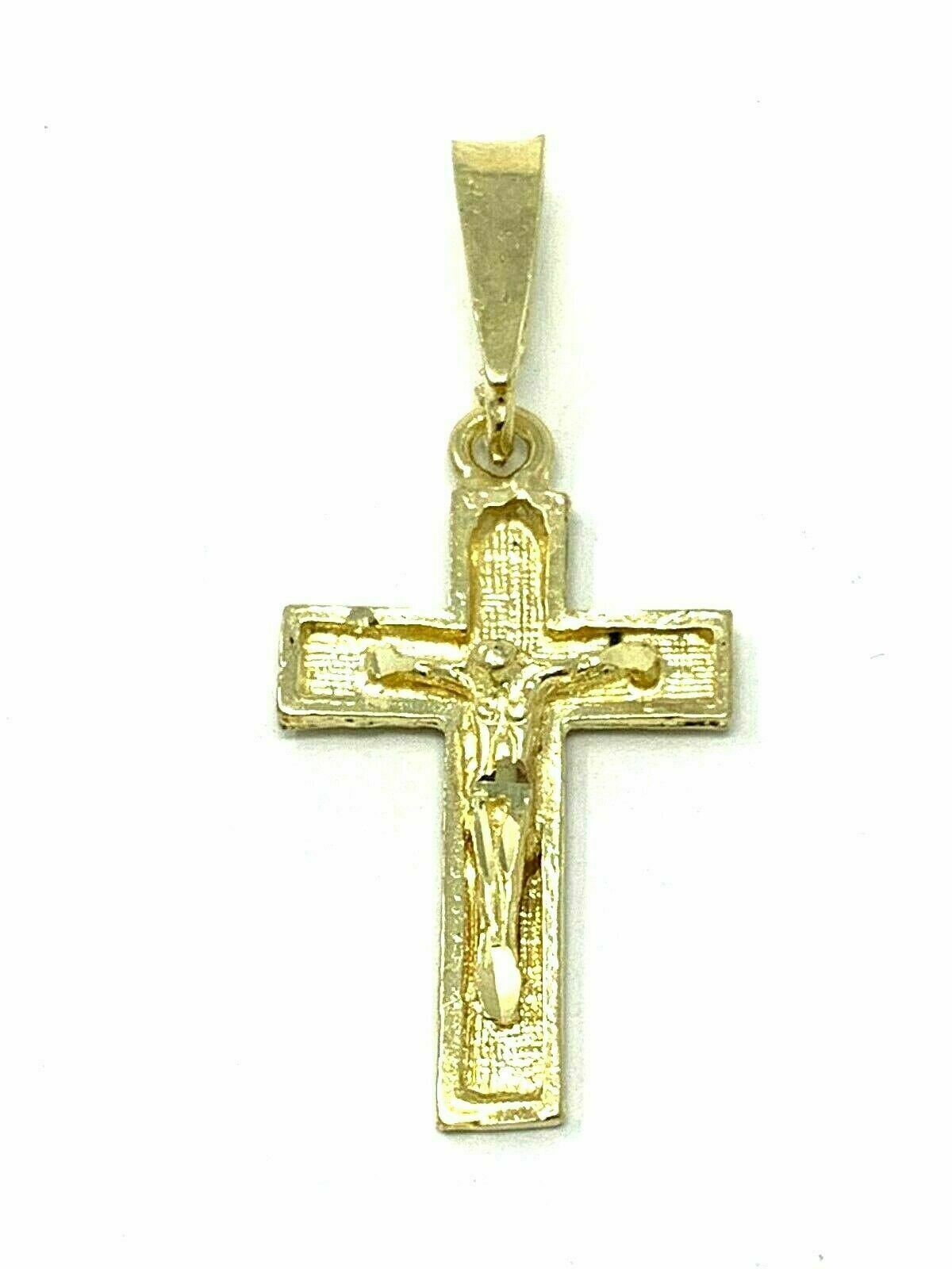 10k Yellow Gold Crucifix Cross Jesus Christ Religious Charm Pendant 1.2 grams