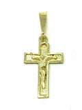 10k Yellow Gold Crucifix Cross Jesus Christ Religious Charm Pendant 1.2 grams