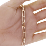 Italian 14k Yellow Gold Mariner Paper Clip Link Chain Bracelet 7.5" 5.6 grams