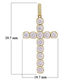 14k Yellow Gold 1.85ctw 2.6mm Diamonds Religious Cross Pendant