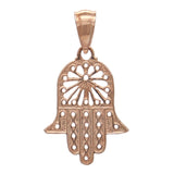 14k Rose Gold Solid Hand Of Fatima Hamsa Charm Pendant 1.3 grams - Rose