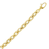 Italian 14k Yellow Gold Hollow Rope Textured Open Link Bracelet 8.5" 9.2 grams