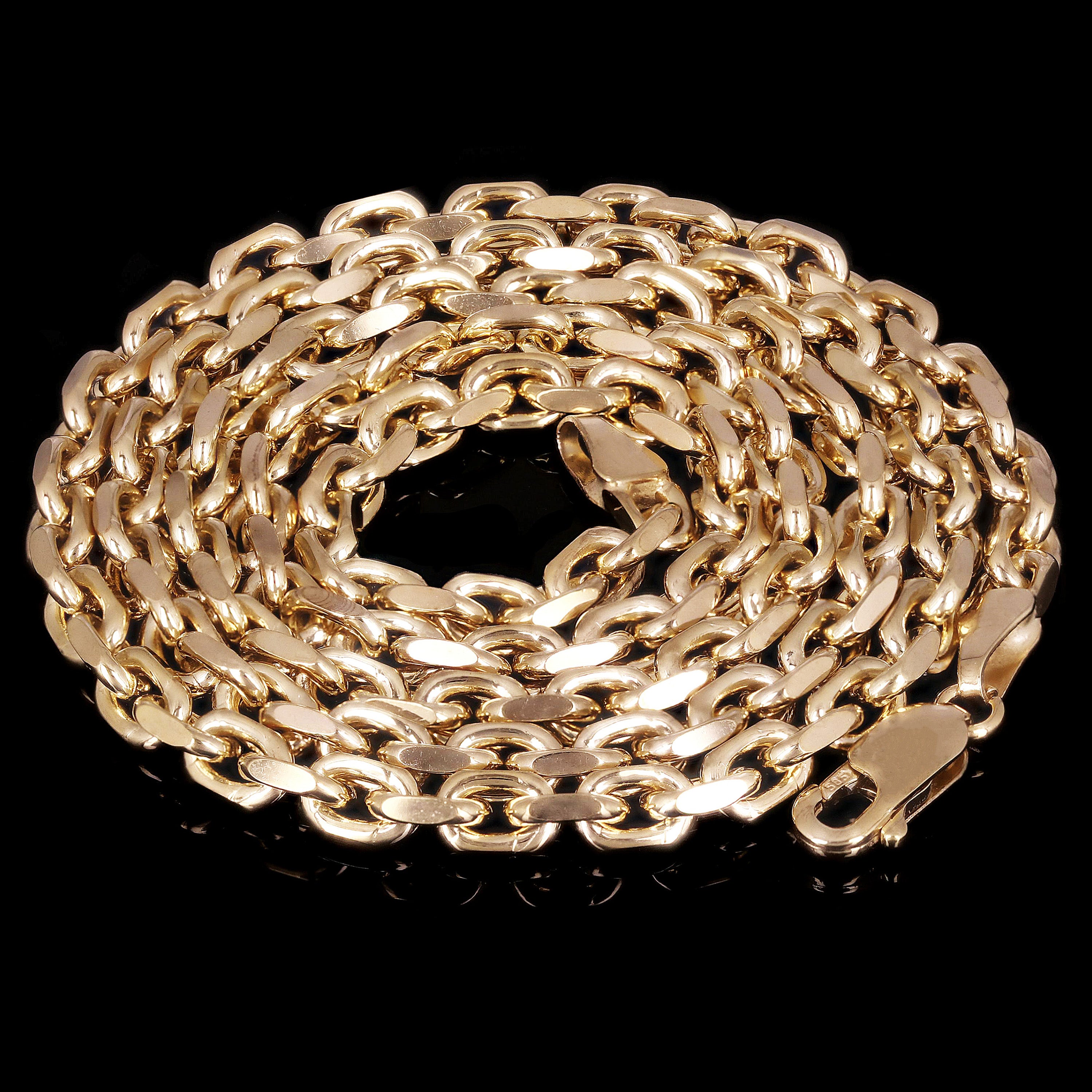 Men's Italian 14k Yellow Gold Solid Heavy Link Chain Necklace 22" 4.3mm 42 grams - 4.3mm 22"