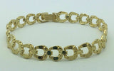 10k Yellow Gold Solid Horse Shoe Nugget Bracelet 8.5" 8mm 13 grams