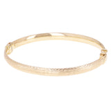 Italian 14k Yellow Gold Hollow Diamond Cut Bangle Bracelet 7" 5.4mm 5.1 grams