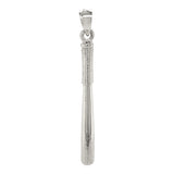 14k White Gold Baseball Bat Charm Pendant 4.4 grams - White