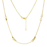 Italian 14k Yellow Gold Oval Charm Rolo Chain Necklace Adj.16.5-17.5" 3.1 grams