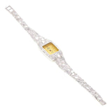Women's 925 Sterling Silver Nugget Geneve Diamond Watch 6.5" 24 grams