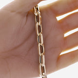 Italian 14k Yellow Gold Big Hollow Oval Paper Clip Link Bracelet 8" 8.7mm 9.4 grams