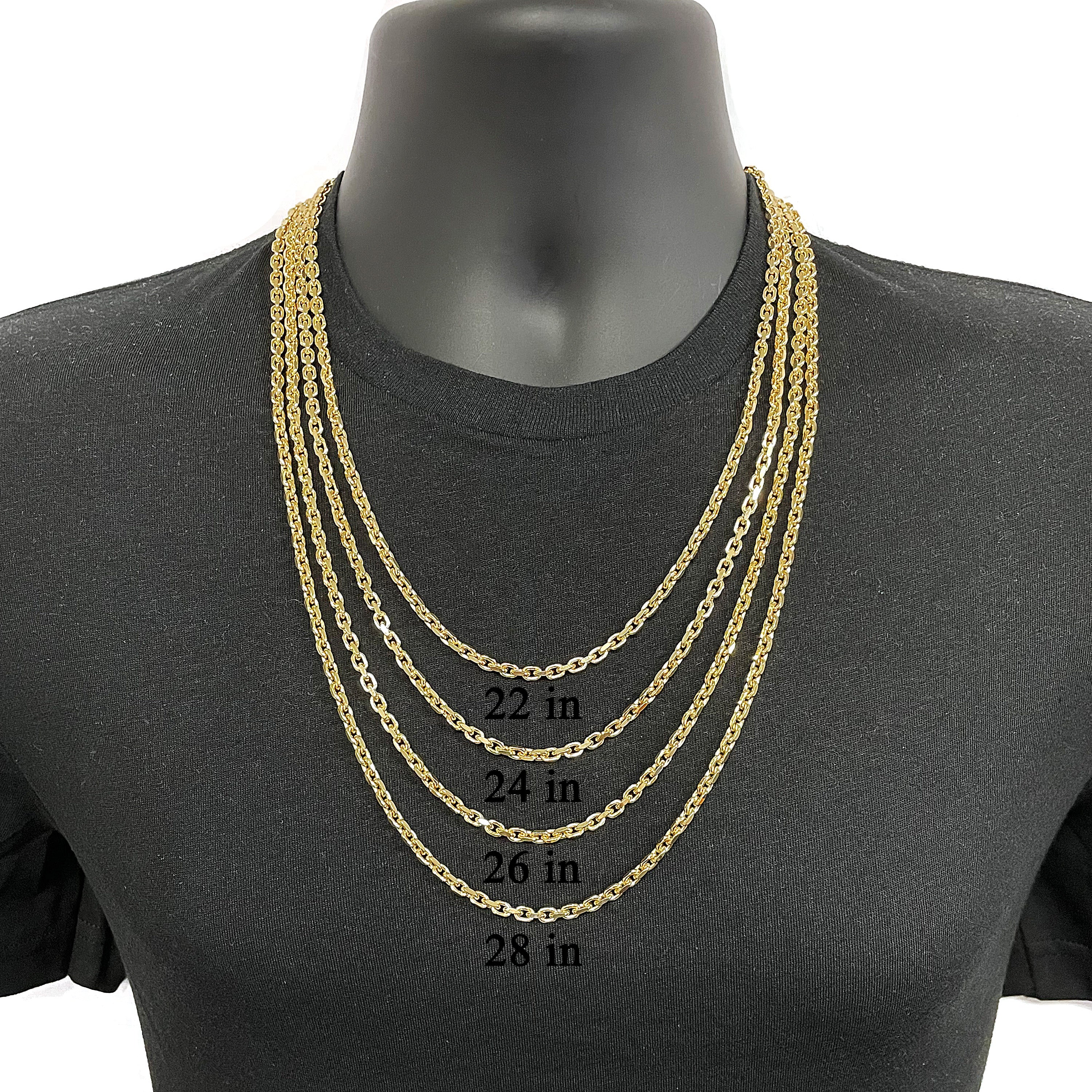 Men's Italian 14k Yellow Gold Solid Heavy Link Chain Necklace 22" 4mm 38.7 grams - 4mm 22"