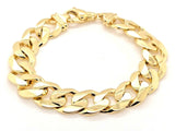 Men's 14k Yellow Gold Solid Heavy Cuban Link Chain Bracelet 9.5" 15.6mm 86.6g - 9.5"