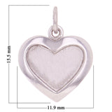 14k White Gold Satin Finish Small Heart Polished Finish Charm Pendant 1g